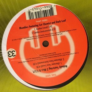 即決 カットケミスト Mumbles Featuring Cut Chemist And Dark Leaf / Caution 12inch JURASSIC 5 Cut Chemist