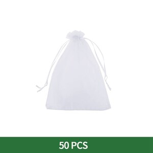 果物　フルーツ　保護　メッシュバッグ　家庭菜園　White　50PCS　17cmx23cm