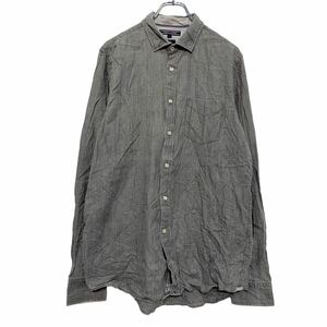 TOMMY HILFIGER 長袖 シャツ L グレー トミーヒルフィガー 古着卸 アメリカ仕入 a505-6230