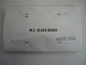 7699.未使用 チェコビーズ M.C.GLASS BEADS WHITE OPAL(ホワイト・オパール)