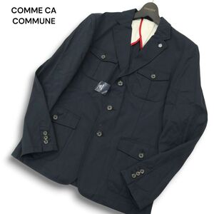 【新品 未使用】 COMME CA COMMUNE コムサ コミューン 通年 ナイロン&コットン サファリ ジャケット Sz.M メンズ 紺　A5T00076_1#O