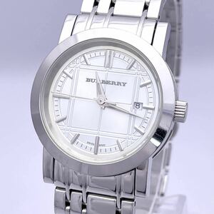 BURBERRY バーバリー BU1351 腕時計 ウォッチ クォーツ quartz デイト SWISS MADE スイス製 銀 シルバー P452