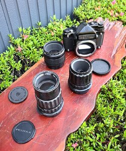 ○ペンタックス中判6×7 フィルムカメラ レンズ3本セット　120mm・135mm・200mm古道具のgplus広島2405ｋ