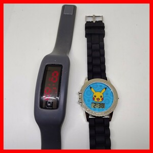 デジタル時計2個 ポケモン & LED ピカチュウ 動作 キッズウォッチ 送料140