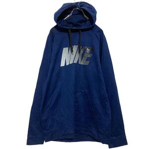 NIKE ロゴスウェット ジャージ パーカー L ネイビー 裏フリース プルオーバー 古着卸 アメリカ仕入 a609-5466