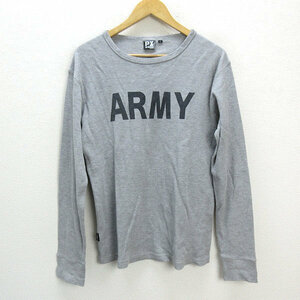 s■アヴィレックス/AVIREX サーマル地 長袖カットソー/Tシャツ ARMY【XL】灰/MENS/85【中古】