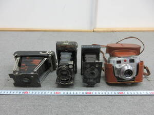 【委10/11-21】アンティーク フィルムカメラ 蛇腹カメラ 4点まとめて KODAK Signet35 SYNCHRO 300 SHUTTER / EASTMAN 他 ジャンク品