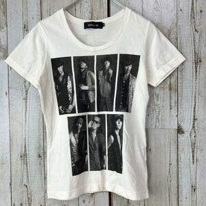 ☆EXILE ID エグザイル☆Tシャツ Uネック S 両面プリント アイボリー ホワイト 半袖 コットン100％ 綿 白 [送料無料☆匿名配送] a3021