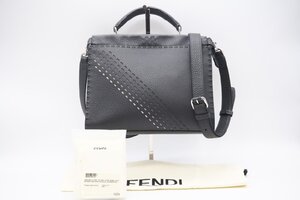 ☆安心の３大保証☆ ABランク ≪FENDI フェンディ/2WAYバッグ≫ 7VA422 セレリア ピーカブーアイシーユー ハンドバッグ グレー ホワイト 美