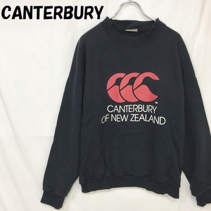 【人気】CANTERBURY｜カンタベリー 長袖 トレーナー ロゴ ブラック サイズMA/S895