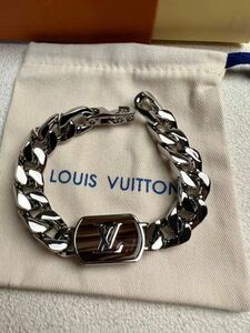 ★超美品 希少 Louis Vuitton ルイヴィトン モノグラム チェーンブレスレットシルバー 