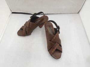 【RABOKIGOSHI　works】ラボキゴシ　ワークス　エミコカミシマ　レディースサンダル　ダークブラウン　レザー　24cmヒール9cmSY02-BOA