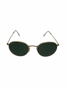 Ray-Ban◆ROUND METAL/ラウンド メタル/サングラス/ウェリントン/GLD/BLK/メンズ/RB3447//