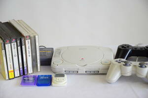 PS one プレイステーション 本体 SCPH-100 ソフト7点付き 動作品 中古