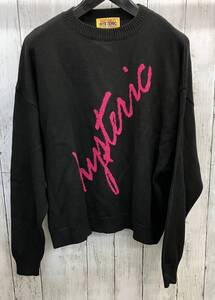 HYSTERIC GLAMOUR 長袖ニット ヒステリックグラマー クルーネック ピンクロゴ BLACK