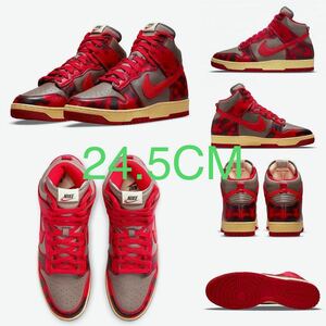 24.5cm NIKE DUNK HIGH RED ACID WASH