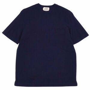 未使用 エルメス HERMES Tシャツ カットソー 23SS 半袖 ショートスリーブ 鹿の子 Hロゴ刺繍 トップス メンズ XS 紺 cf04mo-rm11f09527