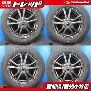 フィット ヴィッツ 4本 ガンメタ 4H 4穴 PCD 100 新品 175/65R14 夏タイヤ 夏用 中古 アルミホイールセット フィット などに！