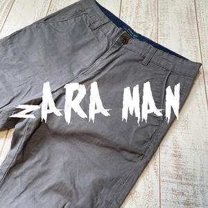 【ZARA MAN】ザラ マン ストレッチチノパンツ テーパード グレー USA29