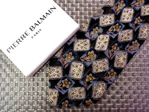 ♪2090S♪新品【花 植物 カード 柄】ピエールバルマン【PIERRE BALMAIN】ネクタイ