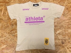 アスレタ ATHLETA ビッグロゴプリント 半袖Tシャツ メンズ USA製 綿100% スポーツ サッカー フットサル 裾エンブレム XS