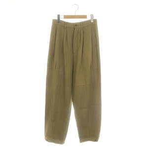 6 ROKU BEAUTY&YOUTH B&Y ロク ビューティーアンドユース RAYON COTTON TUCK PANTS パンツ テーパード タック ジッパーフライ 36 カーキ /D