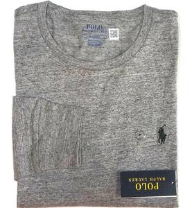 【新品】ラルフローレン ■ コットンTシャツ ■ M ■ グレーヘザー POLO RALPH LAUREN 正規品