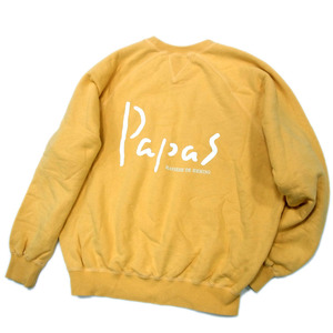 定価3万円●Papas パパス 両V スウェット トレーナー プルオーバー メンズ オーバーサイズ デカロゴ ロゴプリント 日本製 1円スタート