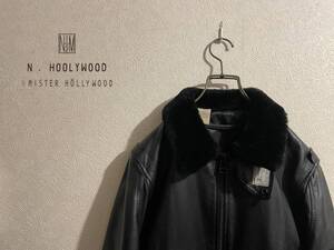 ◯ N.HOOLYWOOD G-1 フライト ジャケット / エヌハリウッド ゴート レザー ミリタリー ボア ブラック 黒 36 Mens #Sirchive