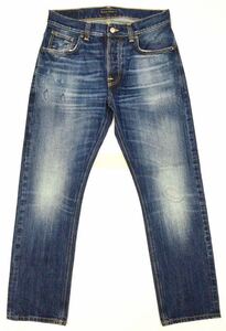 美品「nudie jeans」“1007997/SLEEPY SIXTEN MATHIAS REPLICA” ヴィンテージ加工 ストレートジーンズ SIZE:30/30 イタリア製