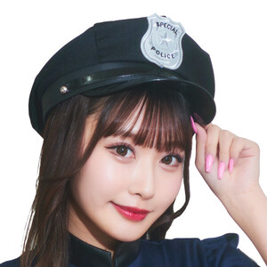 ポリスハット 大人用 警察官 警官 コスプレ 仮装 ハロウィン 被り物 帽子 黒