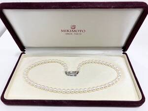 ◆【美品】MIKIMOTO ミキモトパール ネックレス 真珠 シルバー金具 5.9－6.4ｍｍ アクセサリー