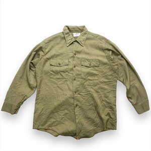 ディッキーズ シャツ 長袖 ベージュ Dickies 古着 メンズ M ワークシャツ USA製 ストリート