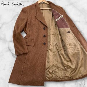 希少XXLサイズ◆幻の最高級キャメル&シルク◆極美品◎ポールスミス コレクション Paul Smith COLLECTION チェスターコート ロング メンズ