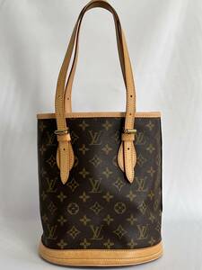 ルイヴィトン　LOUIS　VUITTON　モノグラム　バケットPM　ポーチ付き！　M42238♪