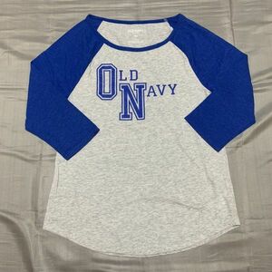 OLD NAVY オールドネイビー★サイズL★長袖Tシャツ★グレー 灰色 ブルー 青★▽1-550