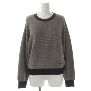 フォクシー FOXEY Knit Top Santal Rouge ボーダーニット カットソー 長袖 38 グレー /MF ■OS レディース