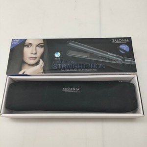 05w00567★1円~ 【ヘアケア】ストレートヘアアイロン【24mm】SALONIA　HAIR STRAIGHTENER BLACK 24mm SL-004S 理美容家電 中古品