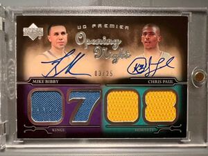 Jersey No.03/25枚限定 最高級直書 Auto 07-08 Upper Deck Chris Paul クリス・ポール Mike Bibby NBA 直筆 サイン Panini バスケ All-star