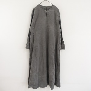 【2022/定価2.9万】ネストローブ アップサイクルリノ nest Robe UpcycleLino *天然墨染Aラインワンピース*F(2-2411-573)【62L42】