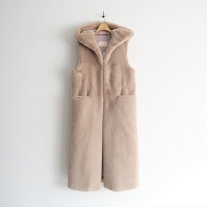 Lemonplet レモンプレット / FAUX FUR LAON HOODED MAXI VEST ファー ベスト S / 2411-0472