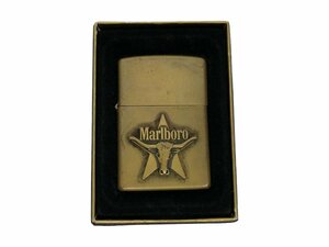 zippo (ジッポー) Marlboro マルボロ ロングホーン 1993年製 限定品 オイルライター ゴールド 雑貨/078