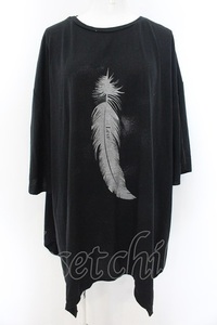 h.NAOTO / Angel Wings Super Size Tunic チュニック ブラック O-24-11-28-061-HN-TO-IG-OS