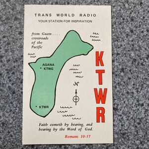 当時物QSLベリカード KTWR TRANS WORLD RADIO