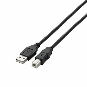 【中古】エレコム USBケーブル 【B】 USB2.0 (USB A オス to USB B オス) 5m ブラック U2C-BN50BK