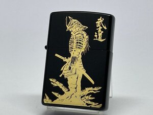 送料無料 ZIPPO[ジッポー]武士道 ブラックマット ゴールドメッキ BUSHIDO BK/GD 1201S901