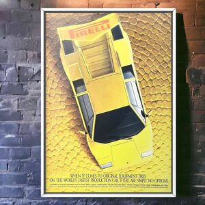 当時物 Pirerri × Lamborghini Countach 広告 /カタログ ランボルギーニ カウンタック プラモデル レプリカ 1/18 1/12 LP400 中古 25th