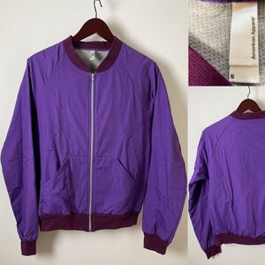 ★【USA製 国内正規品】 USED品 AMERICAN APPAREL アメリカン アパレル パープル系 ラグラン ブルゾン ジャケット サイズS