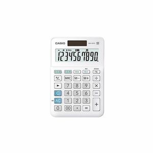 【新品】（まとめ） カシオ W税率電卓 ミニジャストタイプ 10桁 ホワイト【×5セット】