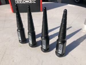 BLOX 111mm ロング ツイスト スチールナット 艶消し黒 20本 12x1.5 USDM ドリル 4X4 トヨタ ホンダ 正規輸入品 即納 00156